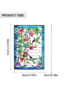 1pc 11.8''x7.87''(30x20) Acrylic Hummingbird Colored Glass Window Hanging Ornament, With Chain For Wall Or Window Decor - Multicolor - View 3