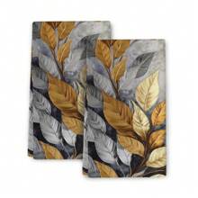 Kc Towel-Golden Silver Leaf-003 - Blue - View 1