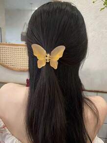 1個時尚蝴蝶髮夾,時尚設計 - 橘色 - 查看 2