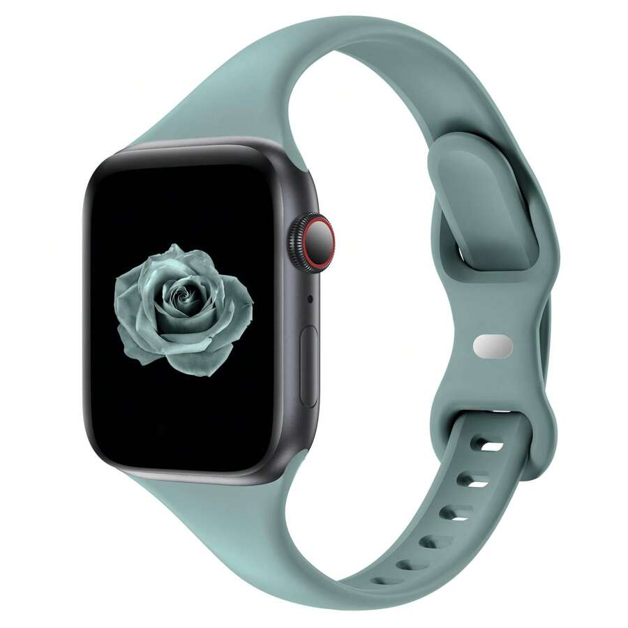 Compatível com Pulseira do Apple Watch 38mm 40mm 41mm 42mm 44mm 45mm 46mm 49mm, Compatível com Apple Watch Series Ultra/Ultra 2 10/9/8/7/6/5/4/3/2/1 SE, Pulseira Esportiva de Silicone Estreita e Ultrafina de Substituição para Mulheres