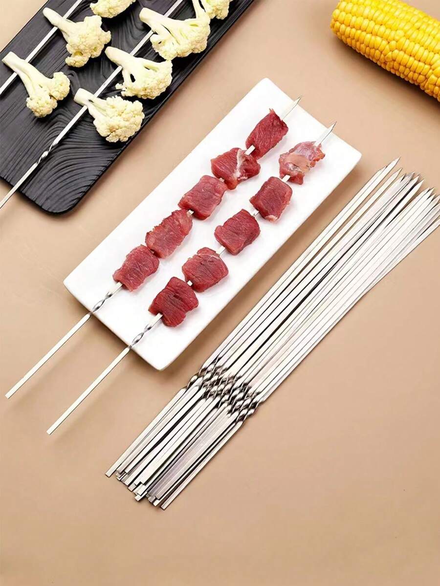 10入組不銹鋼烤肉棒 - 銀色 - 查看 1