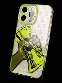 1pc Luminous High Translucent Tpu Glowing Case With Printed Pattern, Compatible With Iphone 11/11 Promax/12/12 Promax/13/13 Promax/14/14 Promax/15/15 Promax/15 Plus/15 Pro - Mustard Yellow - View 9
