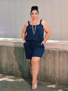 Women Two-Piece Outfits - Navy Blue - View 1