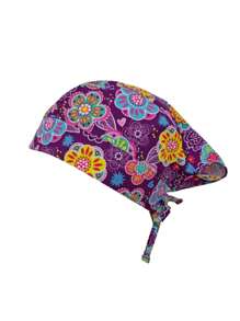 SOULMATE Printed Surgical Medical Cap For Women - 花九重葛 - 查看 2