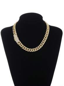 Golden Water Ripple Style Cross Pendant Necklace, Simple Design Accessory, Unisex Gift For Festival, Hip Hop Style - Mustard Yellow - View 3