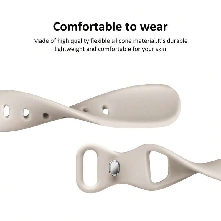 兼容 Apple Watch 表带 38mm 40mm 41mm 42mm 44mm 45mm 46mm 49mm，兼容 Apple Watch Series Ultra/Ultra 2 10/9/8/7/6/5/4/3/2/1 SE，超薄窄型柔软硅胶替换运动表带，适合女士 - Starlight - 查看 4