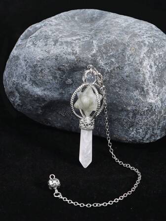 1pc Natural Stone Pendant Labradorite Crystals Pendulum for Divination Dowsing Healing Pointed Reiki Spiritual Pendulo