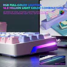 60% 鍵盤 68 鍵熱插拔電腦無線遊戲 Usb 有線 Rbg 燈 Led 機械式鍵盤 - 米黃青藍 - 查看 8