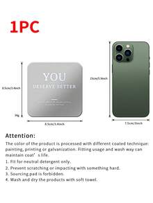 1pc Creative Stainless Steel Letter Design Cup Coaster - Silver - View 3