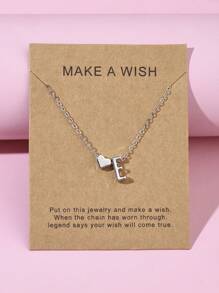 1入簡約字母心形兒童吊墜項鍊,是家人和朋友的絕妙禮物