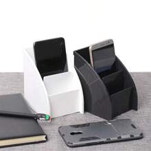 1pc Desktop Tiers Storage Box With Dividers For Office Supplies, Cosmetics, Jewelry And Accessories - Black - View 5