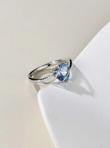 1 pièce Anneau en argent sterling 925 en forme de cœur romantique pour femme, cadeau pour fête, mariage et fiançailles, Saint-Valentin