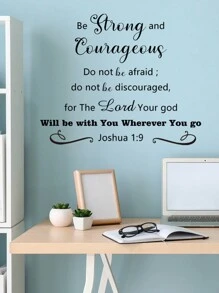 1 件英文勵志短語家飾牆貼 - 黑色 - 查看 2