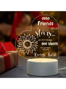 1入組桌面六led燈白色雕刻基座心形夜燈,是最好的生日、聖誕節、感恩節、情人節、友誼節最好的禮物,適合女性朋友。 - 黃色 - 查看 3