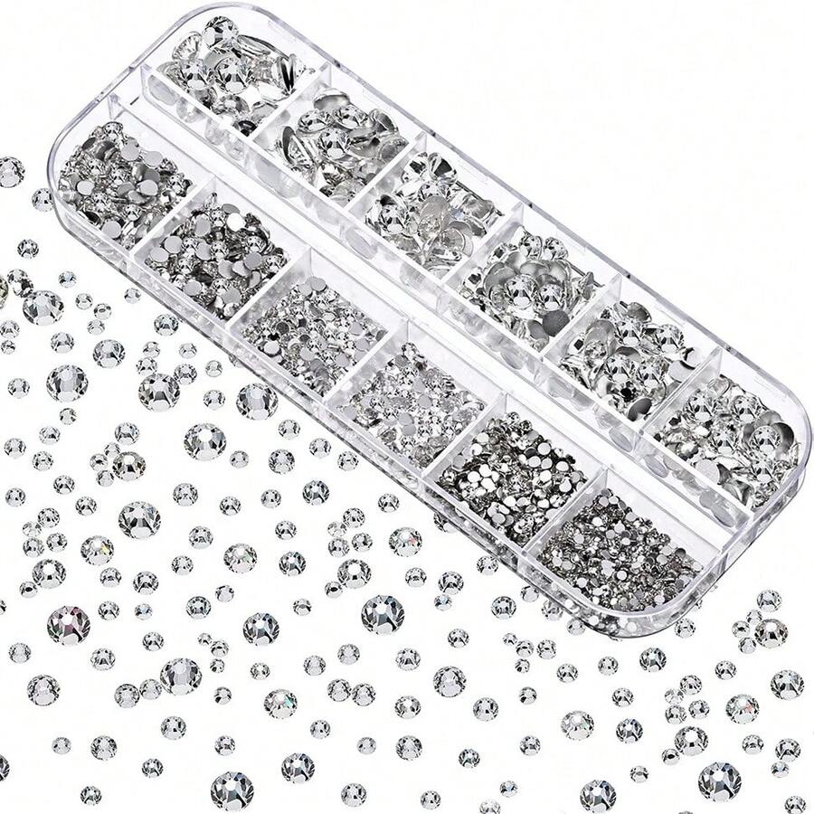 Strass Para Decoração De Unha Nail Arte Pedrinhas Prata - Prata - Visão 1