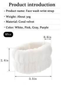 8 Pcs Wrist Towels For Washing Face Prevent Water From Spilling Down Your Arms Absorbent Wristbands Wrist Sweatband For Women Girls - Multicolor - View 2