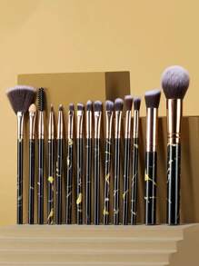 24pcs Makeup Brush Set With Makeup Sponge, Synthetic Brushes For Foundation, Blush, Blending, Concealer, Eyeshadow, Eyebrow, Eyelash, Marble Makeup Brush Kit,Brush Set,Makeup Brush Kit,Make Up Brush Set,Make Up Set Complete,Makeup Brush Set,Complete Makeup Kit,Brush Kit,Brushes Makeup Set,Makeup Gift Set,Set - Multicolor - View 4