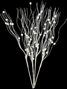 1 pièce/4 pièces/8 pièces Branche de plante artificielle blanche scintillante avec baies, fleur artificielle mignonne pour décoration de maison, adapté pour le festival, le mariage, la fête, la maison, la table à manger, la chambre à coucher, cadeau de Noël, accessoires de décoration en rotin DIY, décoration de sapin de Noël et plante de Noël, décoration d'Halloween, décoration de Noël d'intérieur et d'extérieur, décoration de chambre
