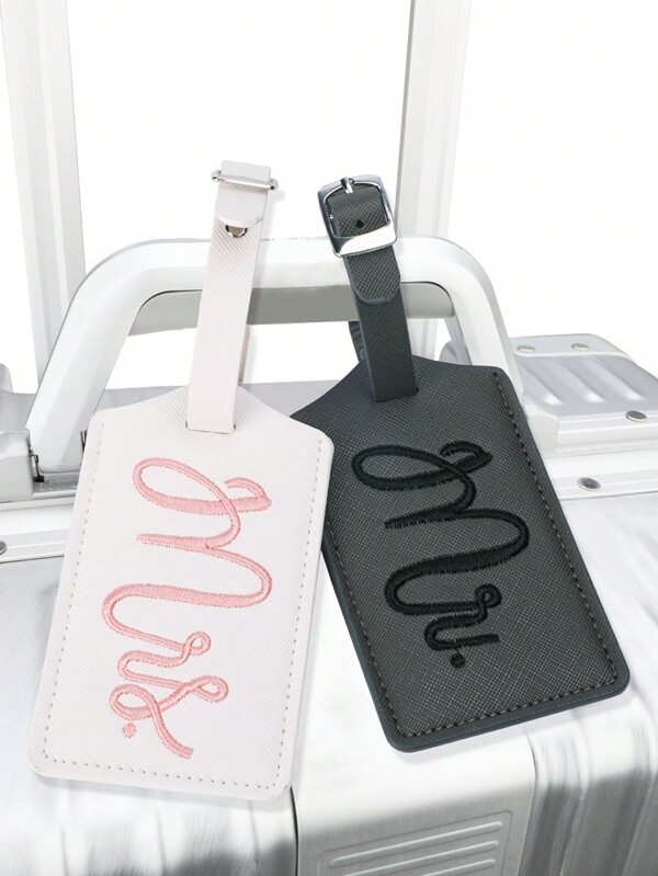 [Valentine'S Day Gift]1PC Mr. And Mrs. Luggage Tags Honeymoon Wedding
