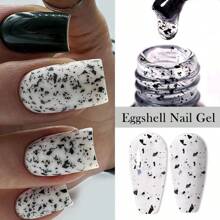 XEIJAYI 1pc 10ml Eggshell Gel Nail Polish White Black Material Semi Permanent Autumn Varnish With Any Color Gel Soak Off UV Manicure - Black and White - View 1