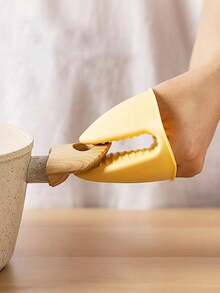 2pcs Thickened Silicone High Temperature Resistant Pot Handle Holder, Anti-Scalding Pot Gripper And Pot Ear Protection Cover - Yellow - View 6