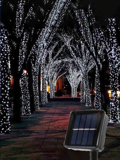 1pc Solar-Powered String Light With 20/30/50/100 LED Bulbs, Available In 5/6.5/7/12m, Ideal For Outdoor Decorations Such As Patio, Camping, Garden, Suitable For All Seasons