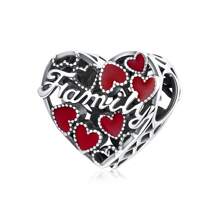 bamoer 1 pièce 925 Argent Sterling Famille Perles D'amour Rouge Perles D'étreinte Aimante Pour Bracelet De Femmes Collier Accessoires De Bricolage Cadeau De La Saint-valentin