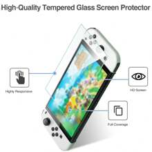 Folia ochronna na ekran kompatybilna z Switch OLED 3 sztuki, folia ochronna na ekran ze szkła hartowanego zaokrąglona krawędź, folia ochronna na ekran z prawdziwego szkła kompatybilna z Switch Oled 2021