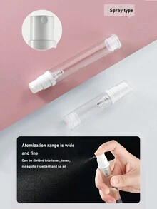 2 件/組 10 毫升真空分裝瓶適用於日用化妝品、旅遊、乳液泵瓶加噴霧瓶 - 無色 - 查看 3