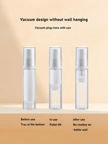 2 件/組 10 毫升真空分裝瓶適用於日用化妝品、旅遊、乳液泵瓶加噴霧瓶 - 無色 - 查看 5