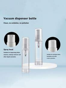 2 件/組 10 毫升真空分裝瓶適用於日用化妝品、旅遊、乳液泵瓶加噴霧瓶 - 無色 - 查看 2