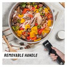 16 Piece Stainless Steel Cookware Set, Kitchen Removable Handle Stackable Pots And Pans Set, Frying Pans Saucepans With Lid, Stay-Cool Handles For All Stoves, Dishwasher/Oven Safe Camping Space Saving - Multicolor - View 5