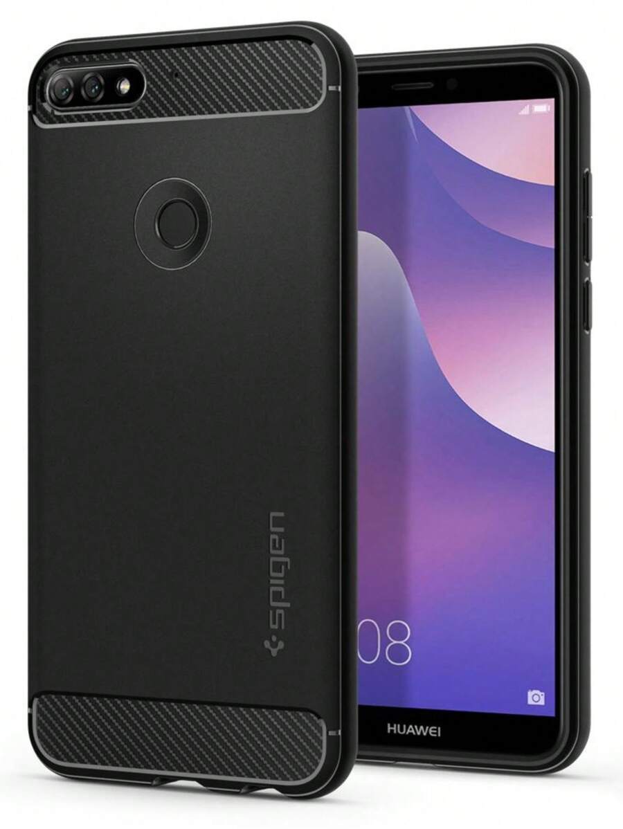 Spigen Rugged Armor Heavy Duty Case For Huawei Y7 2018/Y7 Prime - Black - View 1