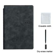 1pc A5 Reusable Whiteboard Notebook Leather Memo Free Whiteboard Pen Erasing Cloth Weekly Planner Portable Stylish Office Notebooks Back To School
