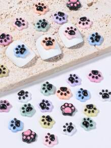 30 件樹脂美甲貓爪形狀裝飾、發光和卡通 3d 配件適合 Diy 彩色混合指甲裝飾 - 彩色 - 查看 1