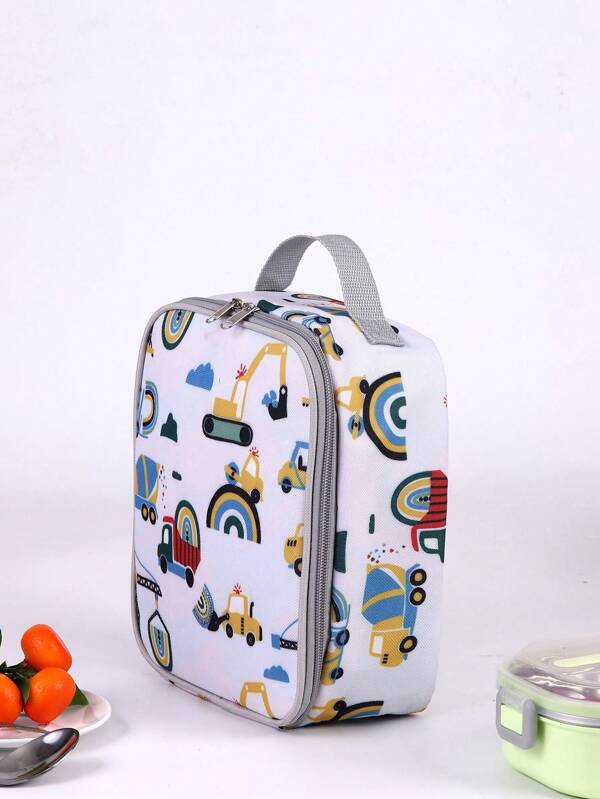 Small Construction Truck Lunch Bag For Boys And Girls, Insulated Refrigerated Lunch Tote Bag, Reusable Lunch Box For Children Back To School Trip, School Picnic, Beach Food Bag