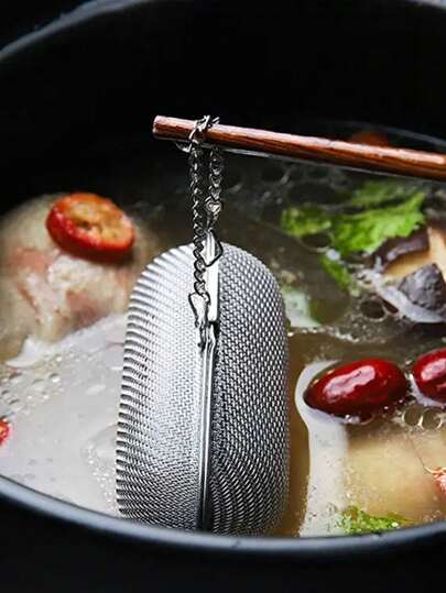 1PC Stainless Steel Seasoning Ball, Capsule Type Tea Filter, Seasoning Container, Tea Filter Ball, Spice Filter, Marinade Ball Box, Residue Separator, Kitchen Gadgets, Kitchen Accessories, Filter Tennis Ball Back To School