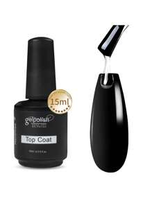 1 peça de esmalte em gel de acabamento superior 15ml, unha em gel de cura com luz UV/LED