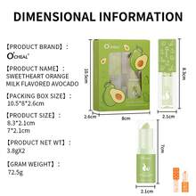 O'CHEAL 唇部油&唇膏套裝-去角質死皮細胞,減少唇紋,滋潤和滋養唇部護理套裝,禮盒裝,提供兩種口味 - 橙色 桔子味 - 查看 7