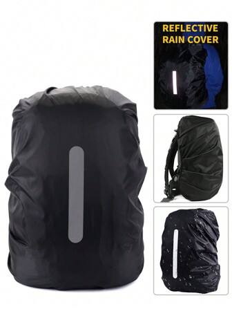Cubierta de mochila reflectante a prueba de lluvia para exteriores, ultraligera, para viajes, senderismo, escalada, deportes, bolsa, cubierta de bicicleta nocturna, plegable, impermeable, para senderismo, ciclismo, útiles escolares, regalos para maestros, accesorios para maestros, vuelta al cole