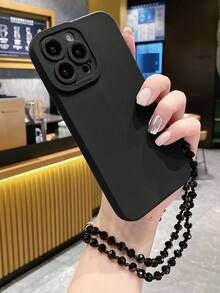 1入透明串珠鏈式手提項鍊和手鐲+1入黑色眼睛圖案手機殼,適用於蘋果/三星/小米/紅米/oppo/vivo/tecno/realme/infinix - 黑色 - 查看 3