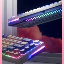 60% Keyboard 68 Keys Hot Swap Computer Wireless Gaming USB Wired RBG Light Led Mechanical Keyboard - White and Gray - View 8