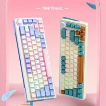 60% Keyboard 68 Keys Hot Swap Computer Wireless Gaming USB Wired RBG Light Led Mechanical Keyboard - White and Gray - View 6
