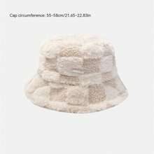 1個加厚保暖防風時尚兔毛桶帽，適合女性在秋冬季節使用 - 米色 - 查看 5