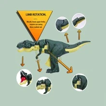 1入組顏色隨機的咬牙恐龍玩具,擺尾巴的玩具恐龍,適合男孩,減壓可壓縮的恐龍玩具 - 彩色 - 查看 6