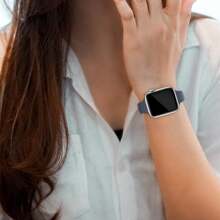 Compatível com Pulseira de Apple Watch 38mm, 40mm, 41mm, 42mm, 44mm, 45mm, 46mm, 49mm, Compatível com Apple Watch Series Ultra/Ultra 2 1/8/7/6/5/4/3/2/1 SE, Pulseira Esportiva de Silicone Fina e Estreita de Reposição para Mulheres