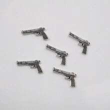 10 件随机混合枪形美甲装饰，包括 M4、左轮手枪、Akm 和沙漠之鹰 DIY 美甲饰品美甲宝石美甲用品美甲 - 彩色 - 查看 9