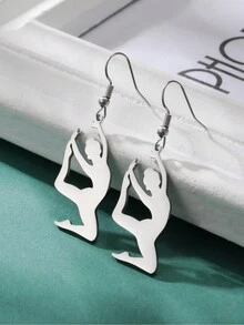 1對女士不鏽鋼體操造型吊墜耳環,簡約運動風格首飾,聖誕禮物 - 體操 - 查看 17