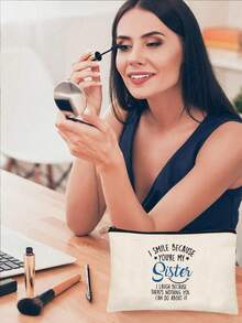 老師的完美禮物、旅行和化妝品收納、多功能收納袋、便攜式化妝包、郵輪必備化妝品收納袋、旅行必備洗漱袋、鉛筆袋、文具盒袋、帶有感人寄語的老師感謝袋,可以存儲鑰匙、衛生巾等。旅行收納袋,時尚卡通簡約風格,可折疊收納袋,適用於大學宿舍、旅行、開學郵輪必備等。聖誕節,送給老師、女士、男士、妻子、父母,感恩節、生日、假日的絕佳禮物。 - 米色 - 查看 3