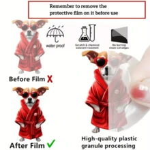 1入睡狗車內後視鏡掛件,2d車用或袋用鑰匙扣裝飾,盒裝友情禮物 - 紅色 - 查看 10